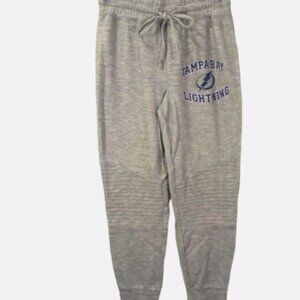 NHL Tampa Bay Lightning Jogger Sweatpants Gray with Logo Size Small